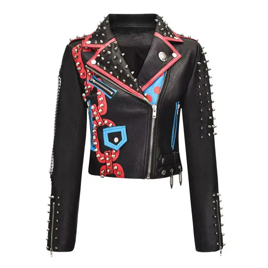 Raving Outlaw Rivet Leather Jacket - Image 4