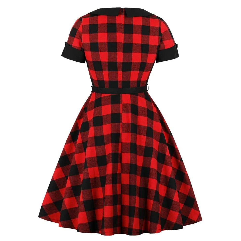 Retro Plaid Dress - Image 2