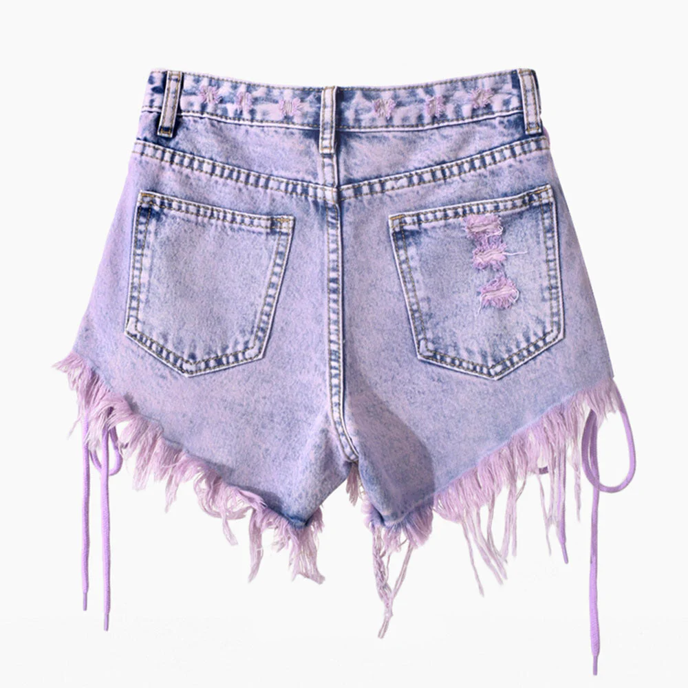 Ripped Denim Shorts - Image 2
