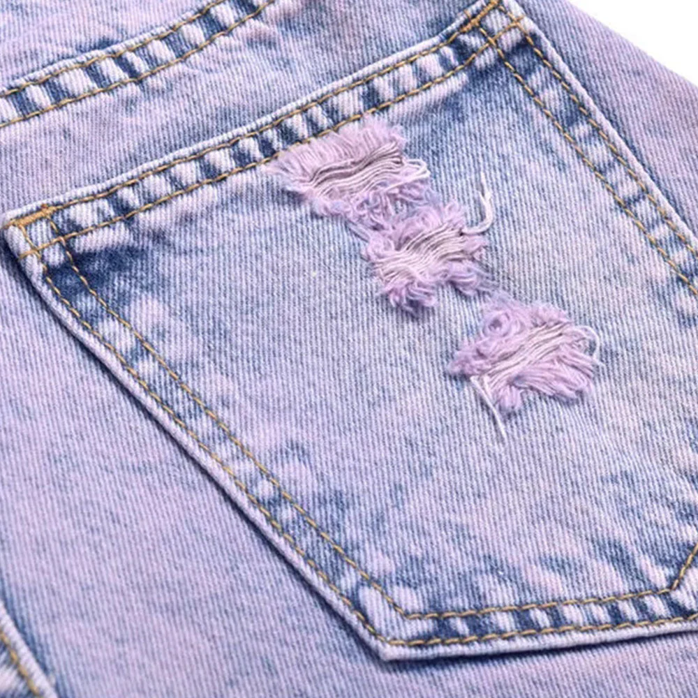 Ripped Denim Shorts - Image 5