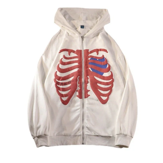 Skeleton Print Hoodie - Image 3