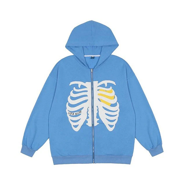 Skeleton Print Hoodie - Image 4