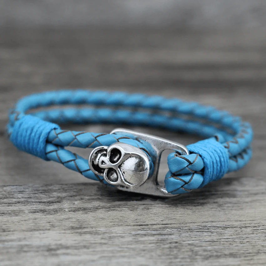 Skull Leather Bracelet - Image 4