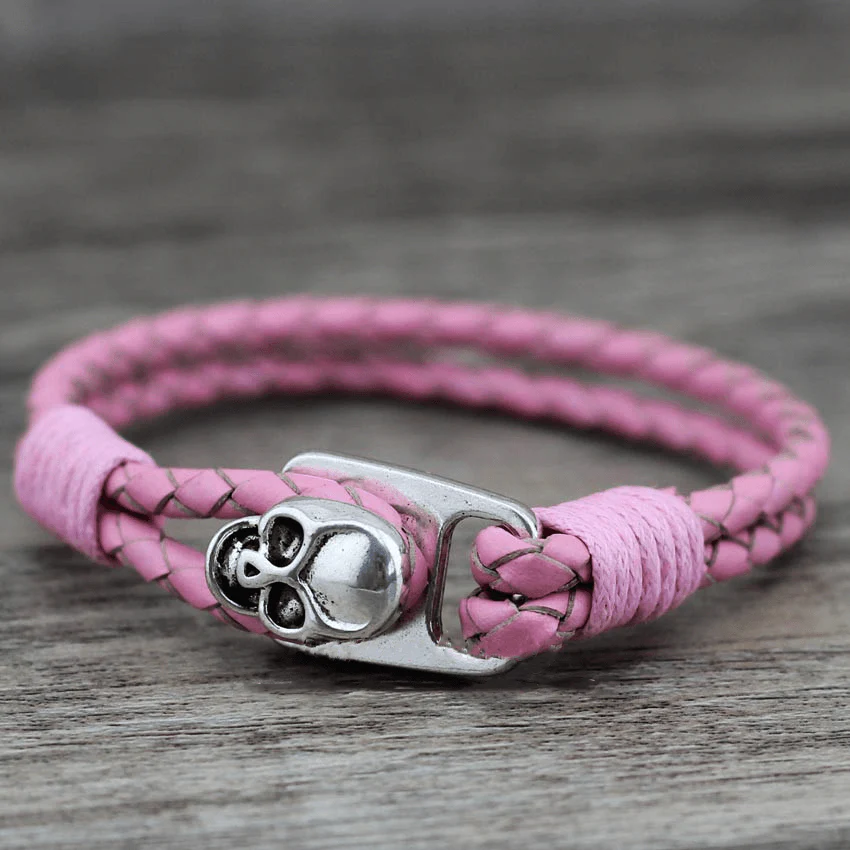 Skull Leather Bracelet - Image 5