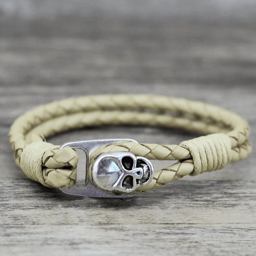 Skull Leather Bracelet - Image 7