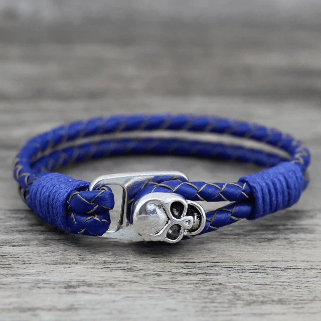 Skull Leather Bracelet - Image 9