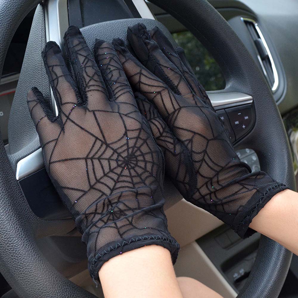 Spider Web Lace Gloves - Image 4