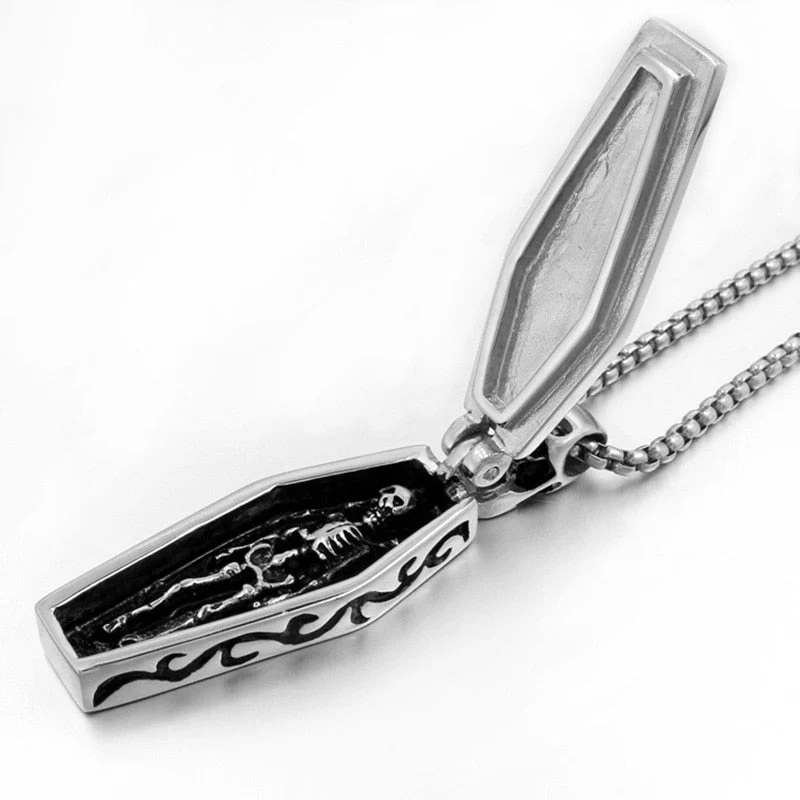 Stainless Steel Coffin Necklace - Image 4