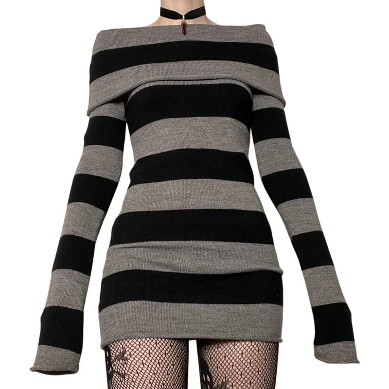 Striped Mini Dress - Image 4