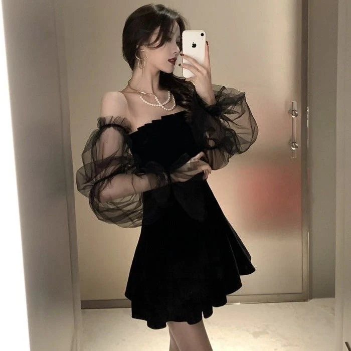 The Bubble Goth Mini Dress - Image 13