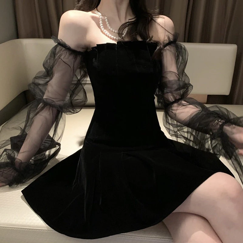 The Bubble Goth Mini Dress - Image 8