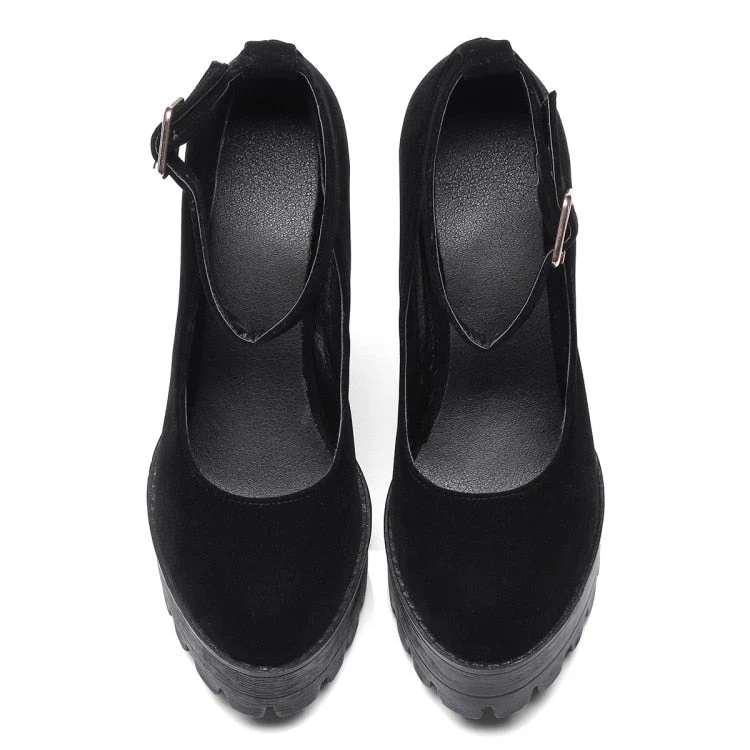 Velvet Chunky Platforms - Image 11