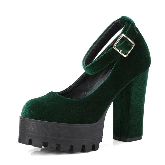 Velvet Chunky Platforms - Image 6