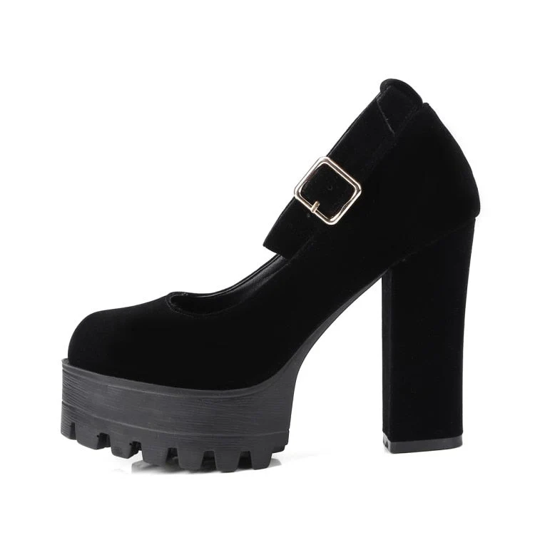 Velvet Chunky Platforms - Image 7