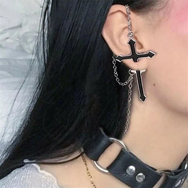 Trendy Metal Cross Earrings - Image 3