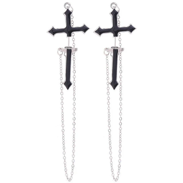 Trendy Metal Cross Earrings - Image 4
