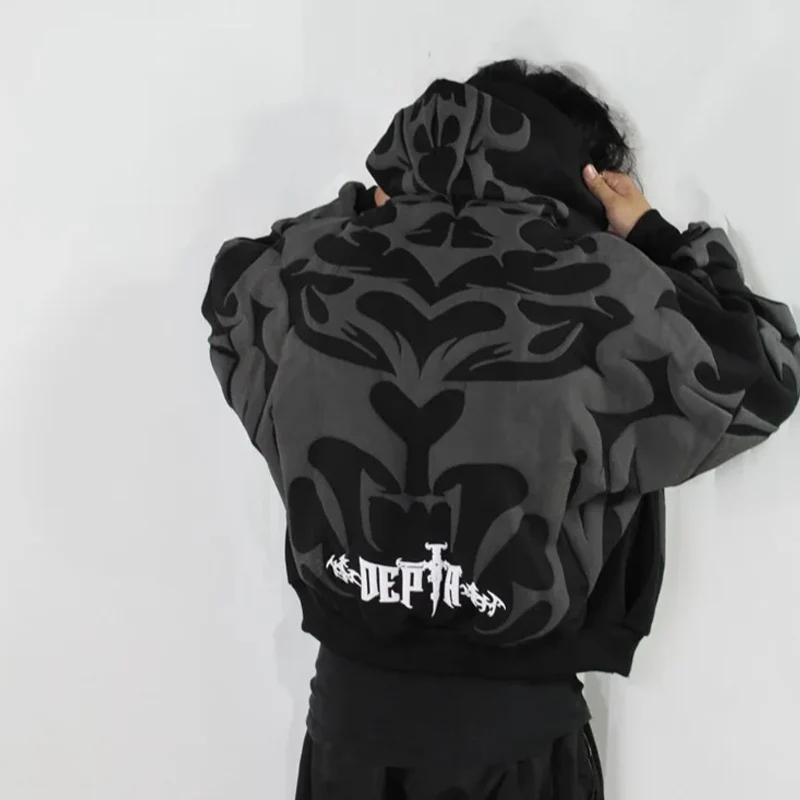 Unisex Gothic Hoodie Black - Image 3