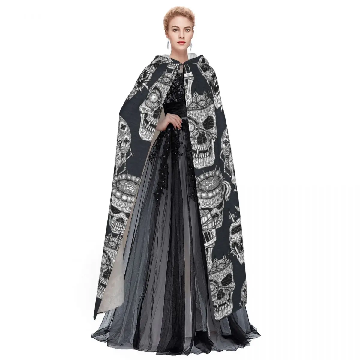 Unisex Skull Cloak Black - Image 2
