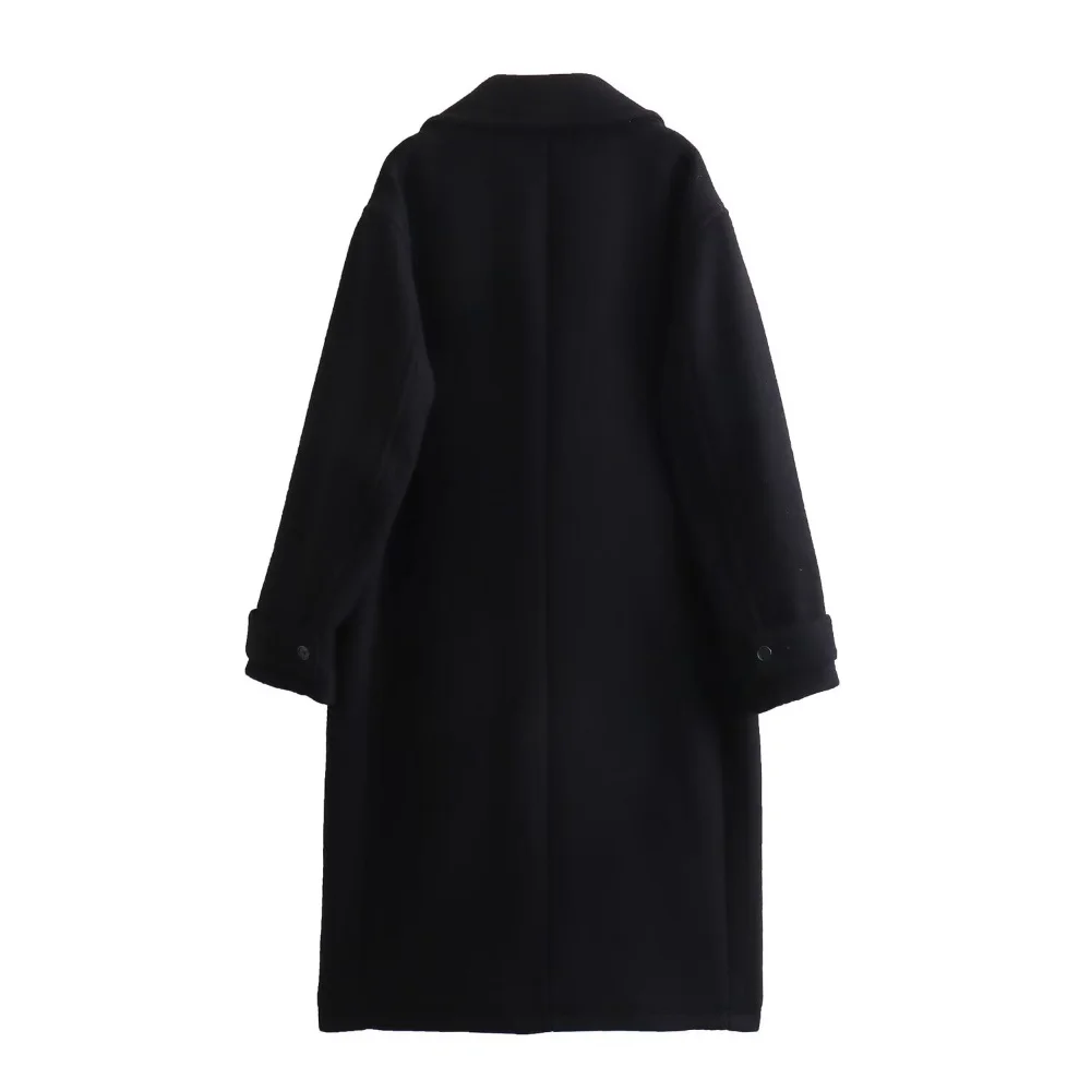 Women's Casual Black Coat - Image 2