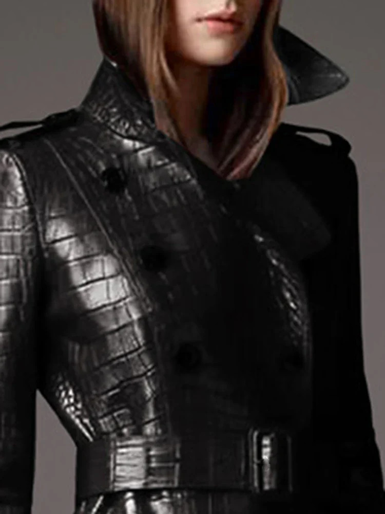 Women's Crocodile Trench Coat - Image 2
