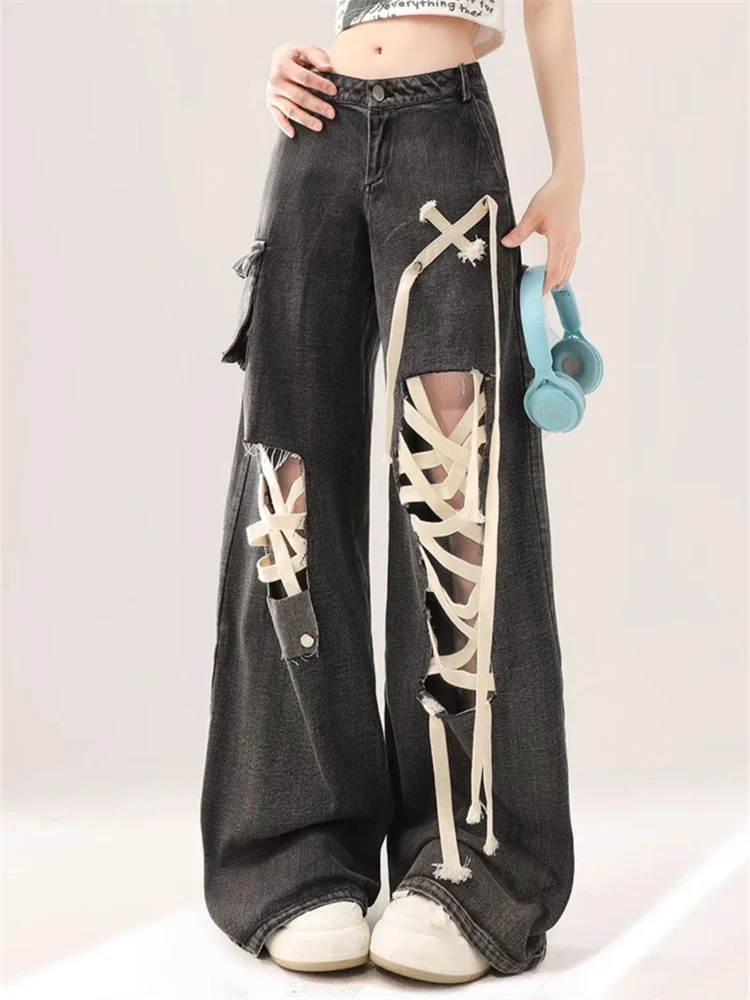 Women's Denim Baggy Pants - Image 2