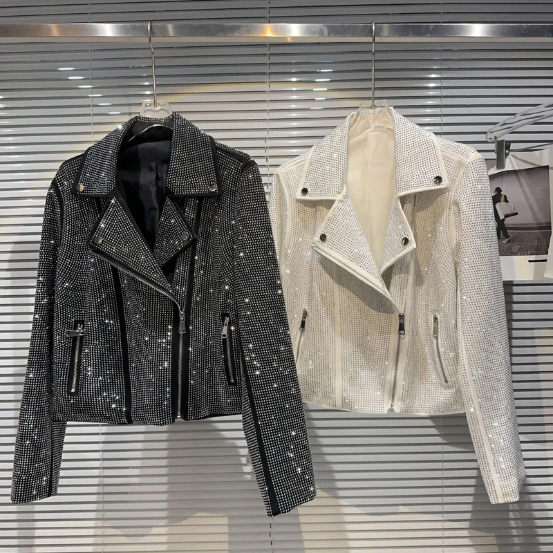 Women's Diamond Leather Jacket - Image 3