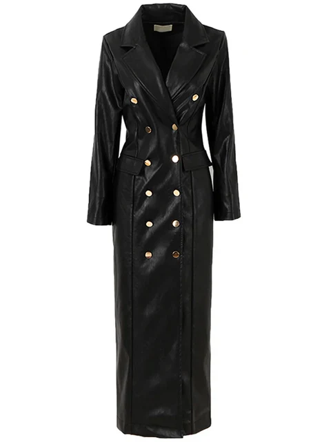 Women's Extra Long Trench Coat Burgundy - Image 2