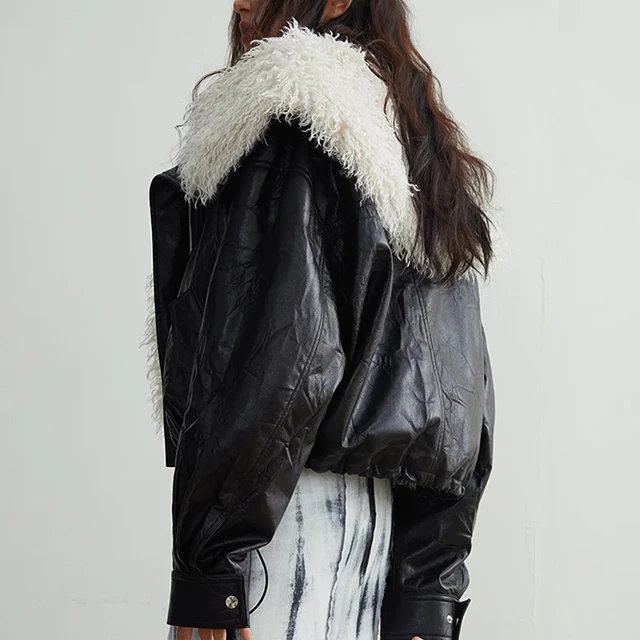 Women's Faux Fur Coat Black - Image 3