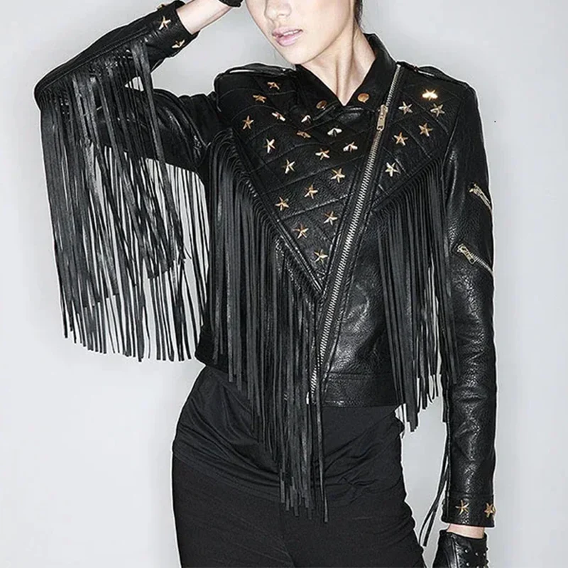 Women's Faux Leather Jacket - Image 2