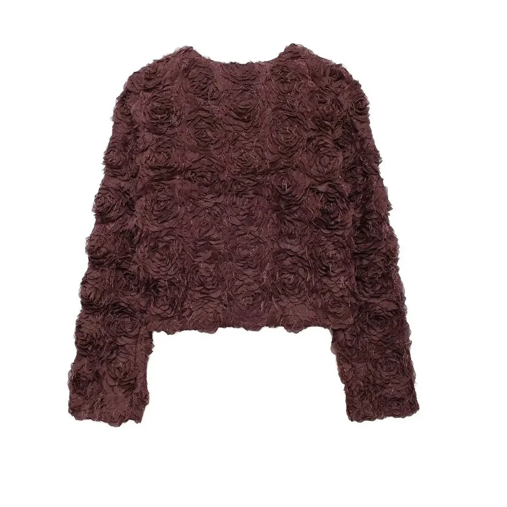 Women's Flower Jacket Brown - Image 2