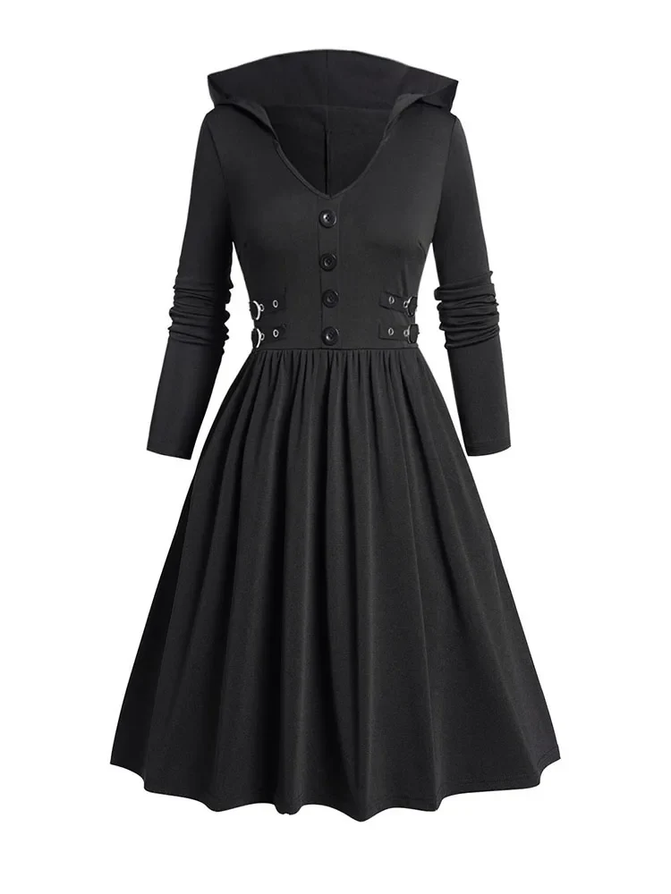 Women's Gothic Hooded Dress - Image 2