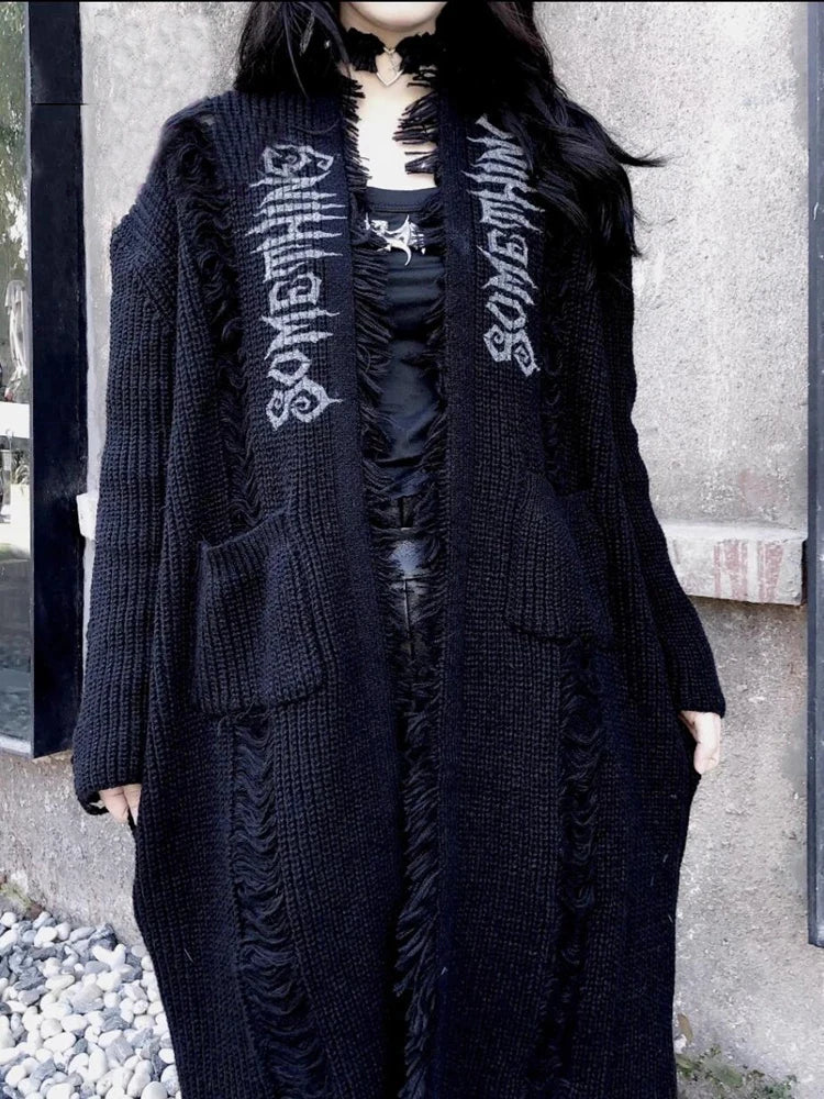 Women's Gothic Knitted Cardigan - Image 2