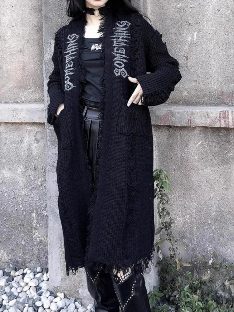 Women's Gothic Knitted Cardigan - Image 3