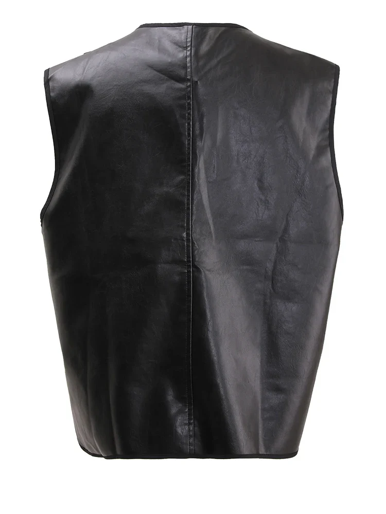 Women's Gothic Leather Vest Black - Image 2