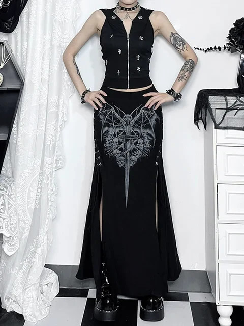Women's Gothic Midi Skirt - Image 4