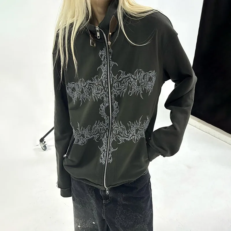 Women's Gothic Sweatshirt Gray - Image 2