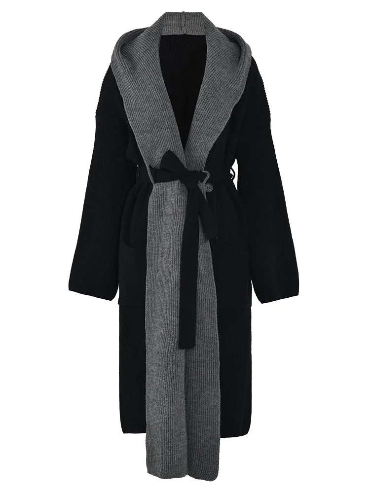 Women's Hooded Cardigan Gray - Image 3