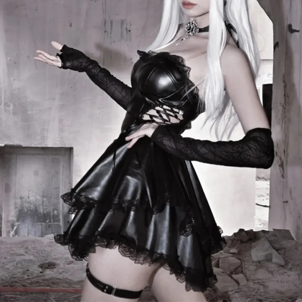 Women's Leather Dress - Image 4
