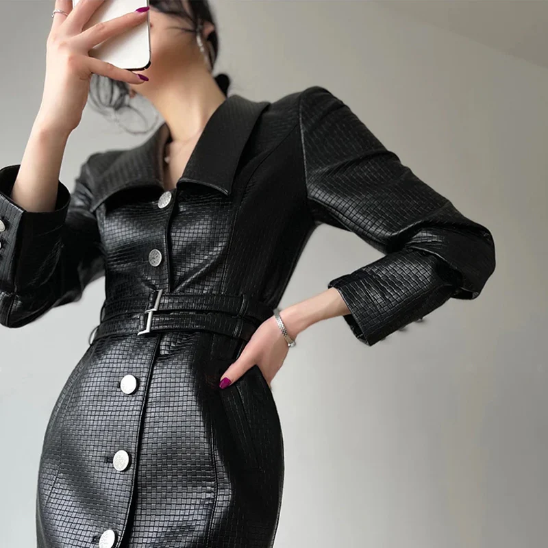 Women's Leather Dress - Image 3