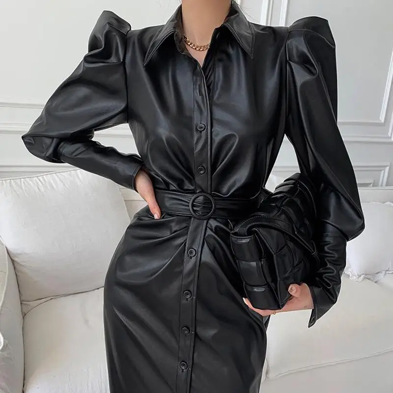 Women's Leather Dress - Image 2