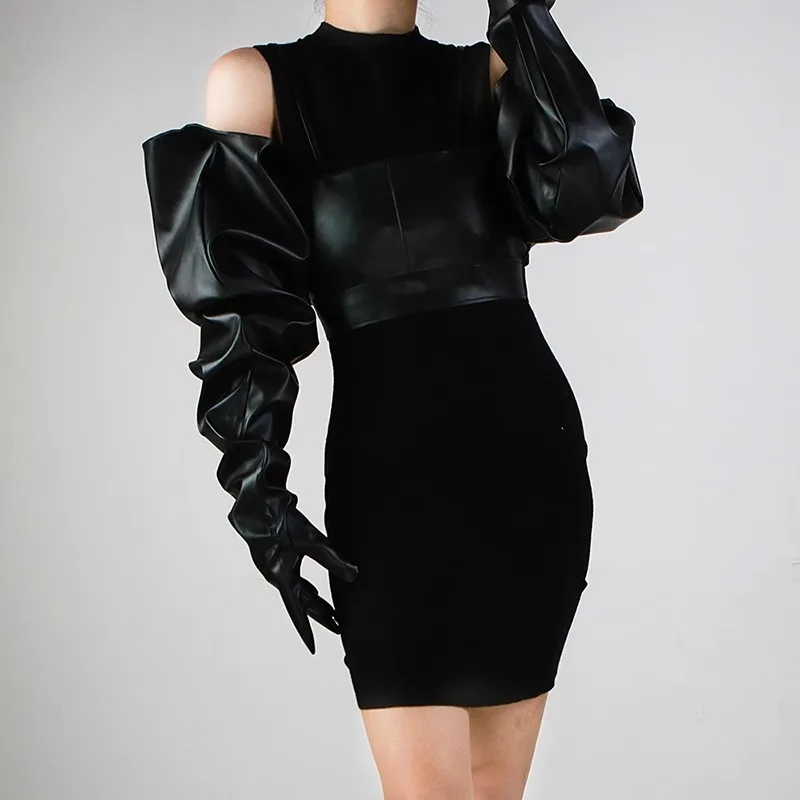 Women's Leather Gloves Black - Image 2