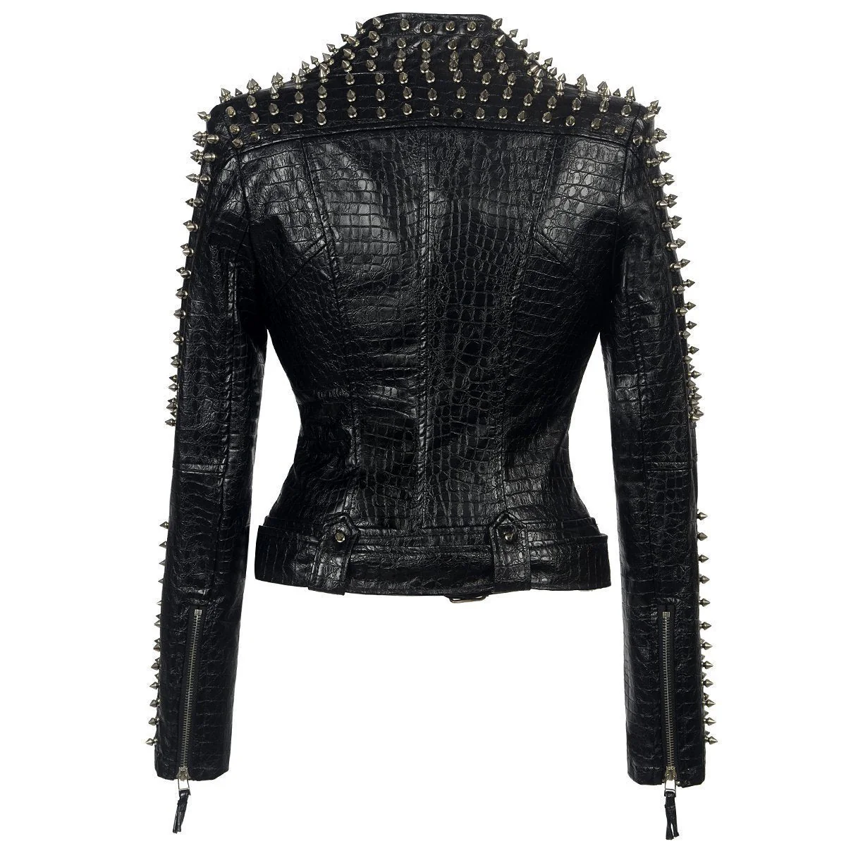 Women's Spiked Leather Jacket - Image 3