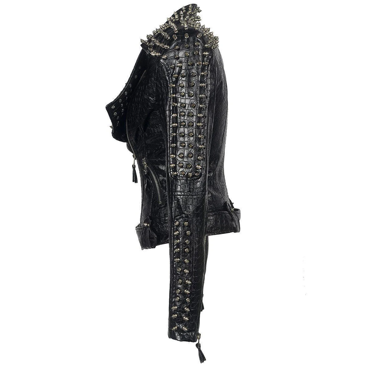 Women's Spiked Leather Jacket - Image 2