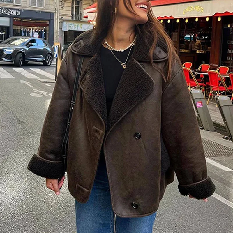 Women's Leather Jacket Brown - Image 2