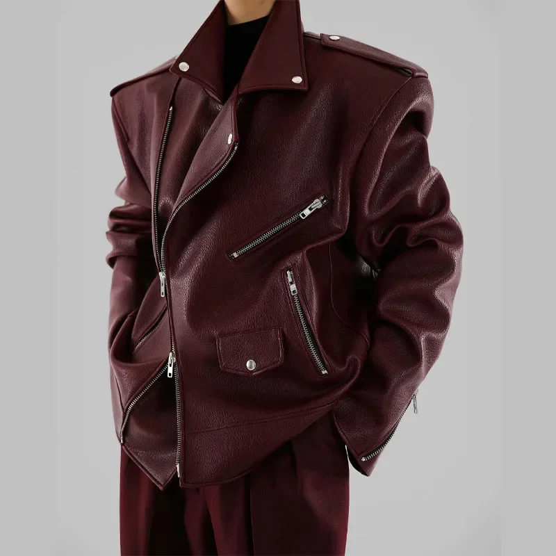 Women's Leather Jacket Burgundy - Image 2