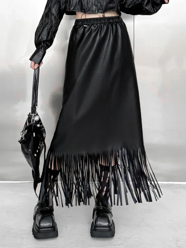 Women's Leather Maxi Skirt - Image 2