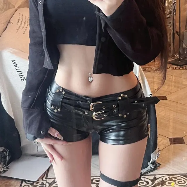 Women's Leather Shorts - Image 2