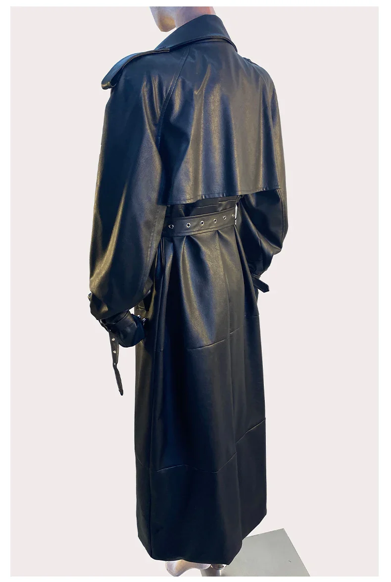 Women's Leather Trench Coat - Image 3