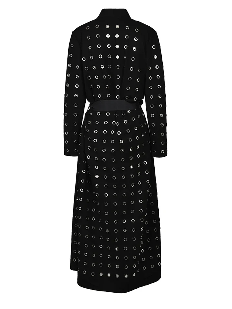 Women's Long Coat Black - Image 3