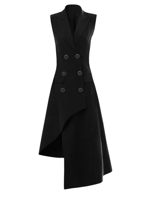 Women's Long Elegant Vest Black